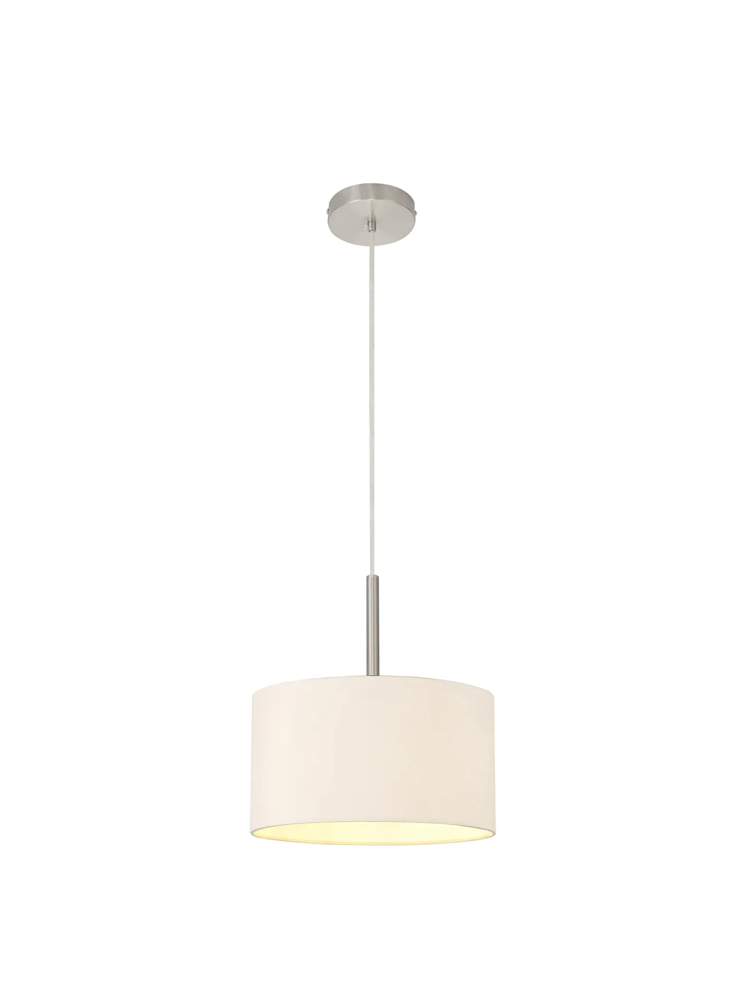 Baymont 30cm Pendant 1 Light Satin Nickel, Nude Beige/Moonlight DK0280  Deco Baymont SN NU